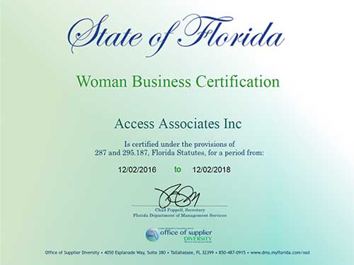 Florida Woman Owned Business Certification